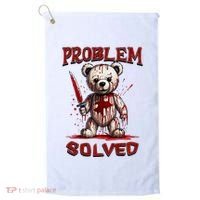 Problem Solved Funny Teddy Bear Halloween Golf Towel thumb 0