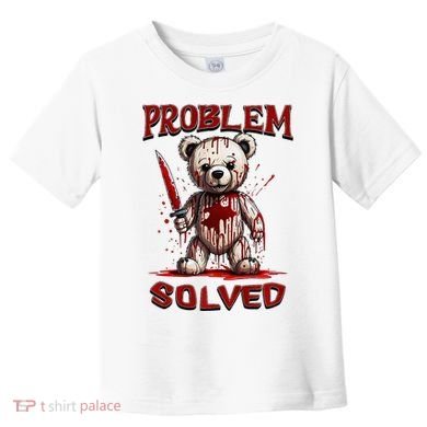 Problem Solved Funny Teddy Bear Halloween Toddler T-Shirt