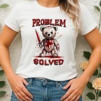 Problem Solved Funny Teddy Bear Halloween Women's T-Shirt thumb 2