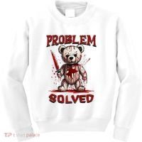 Problem Solved Funny Teddy Bear Halloween Kids Sweatshirt thumb 0