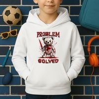 Problem Solved Funny Teddy Bear Halloween Kids Hoodie thumb 2