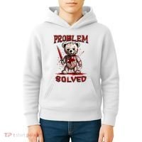 Problem Solved Funny Teddy Bear Halloween Kids Hoodie thumb 4