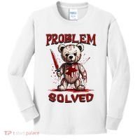 Problem Solved Funny Teddy Bear Halloween Kids Long Sleeve Shirt thumb 0