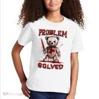 Problem Solved Funny Teddy Bear Halloween Kids T-Shirt thumb 2