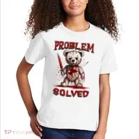 Problem Solved Funny Teddy Bear Halloween Kids T-Shirt thumb 2