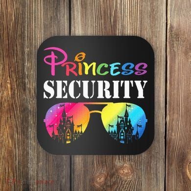 Princess Security Family Mom Dad Birthday Coaster