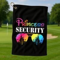 Princess Security Family Mom Dad Birthday Golf Towel thumb 1