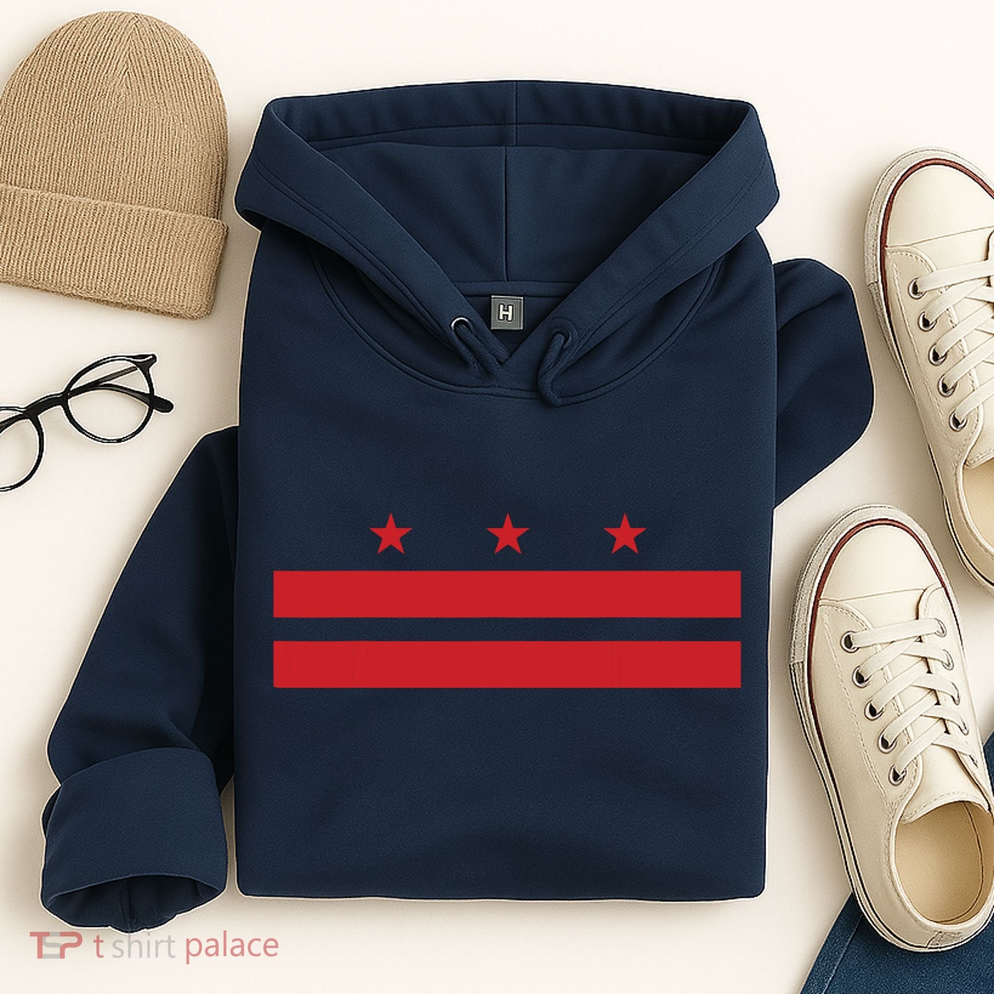 Patriotic State Flag Of Washington Dc Hoodie