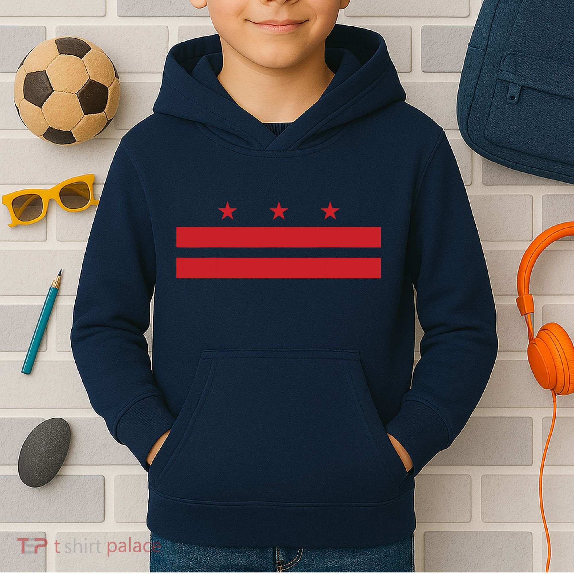 Patriotic State Flag Of Washington Dc Kids Hoodie