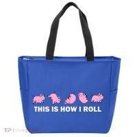Pig Swine Farm Animal Funny This Is How I Roll Pig Tote Bag thumb 0