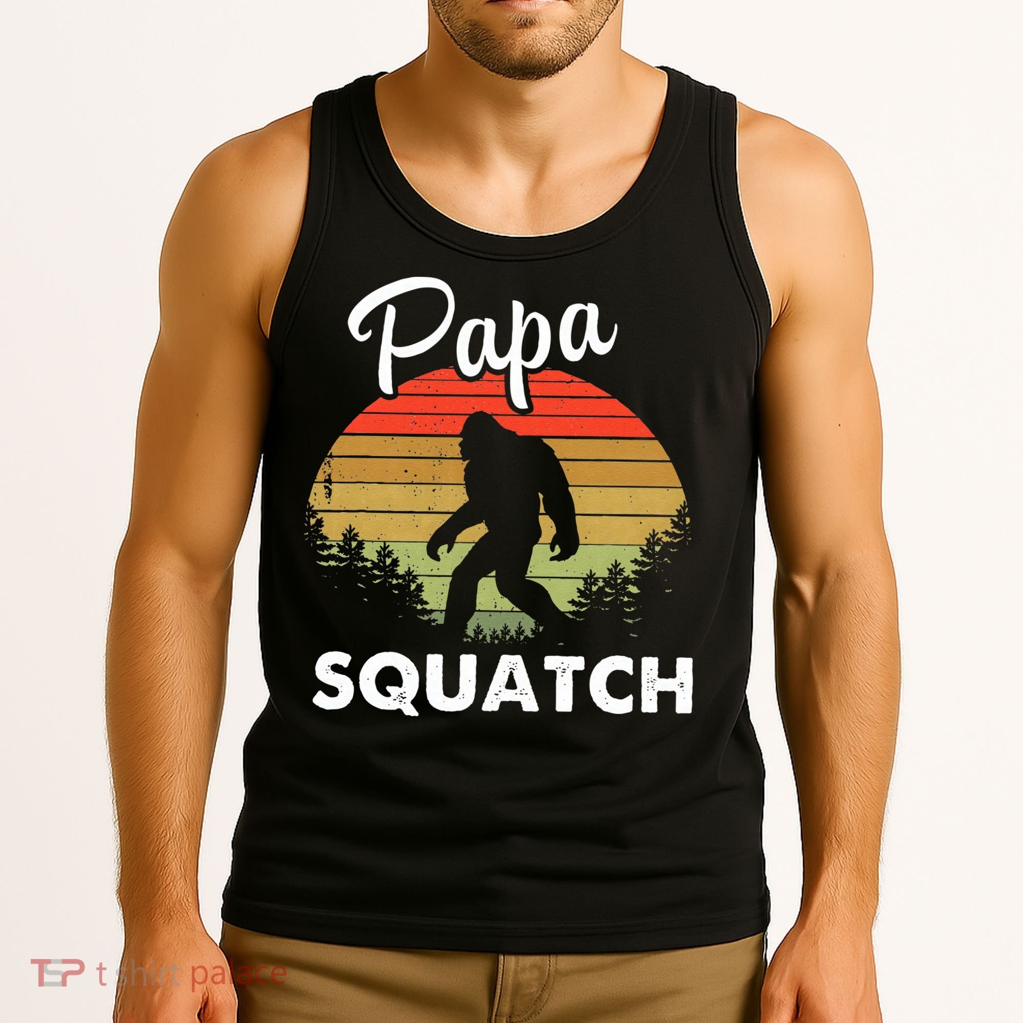 Papa Squatch Funny Bigfoot Camping Hiking Outdoor Father Day Tank Top