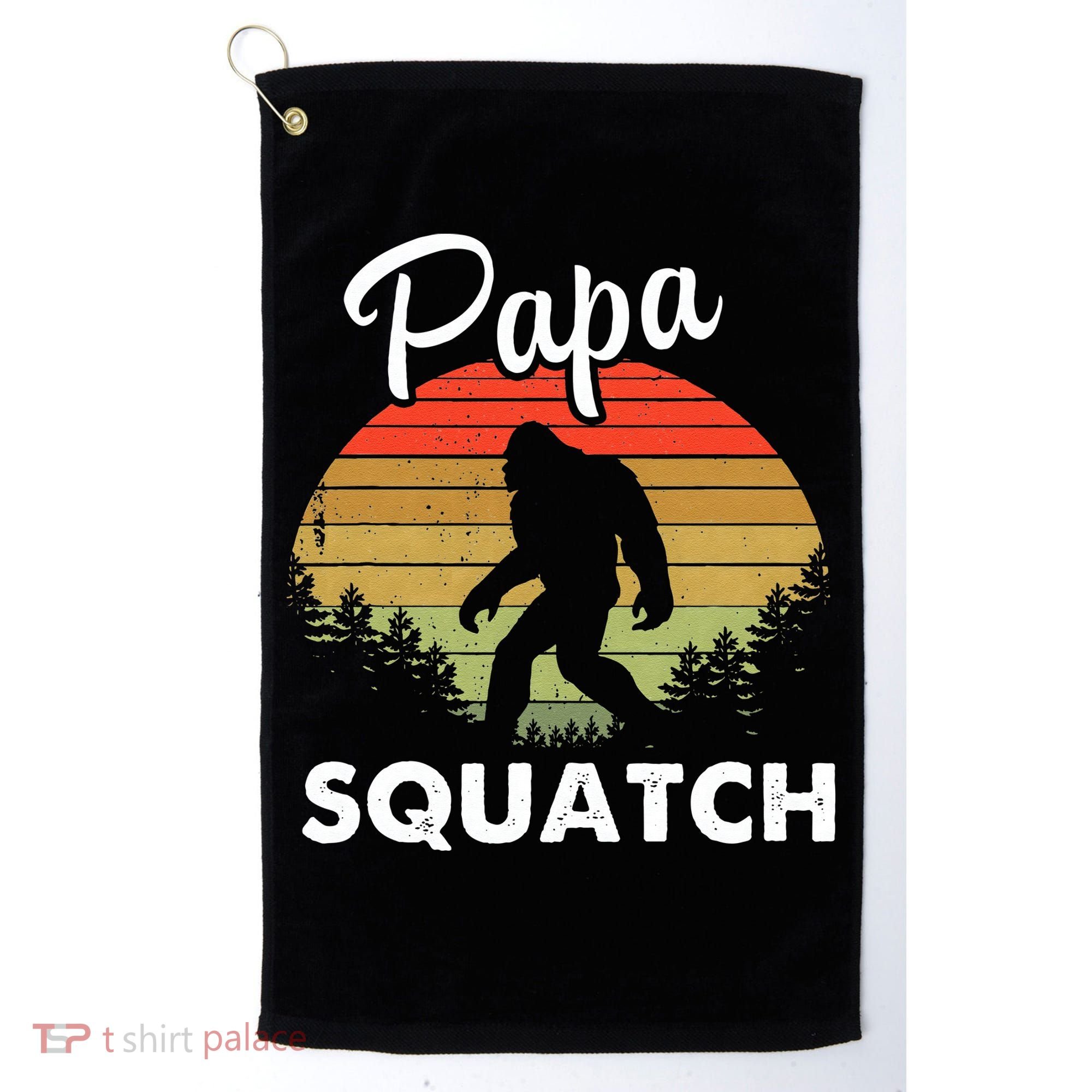 Papa Squatch Funny Bigfoot Camping Hiking Outdoor Father Day Golf Towel