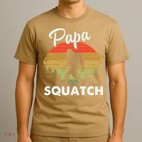 Papa Squatch Funny Bigfoot Camping Hiking Outdoor Father Day T-Shirt thumb 3