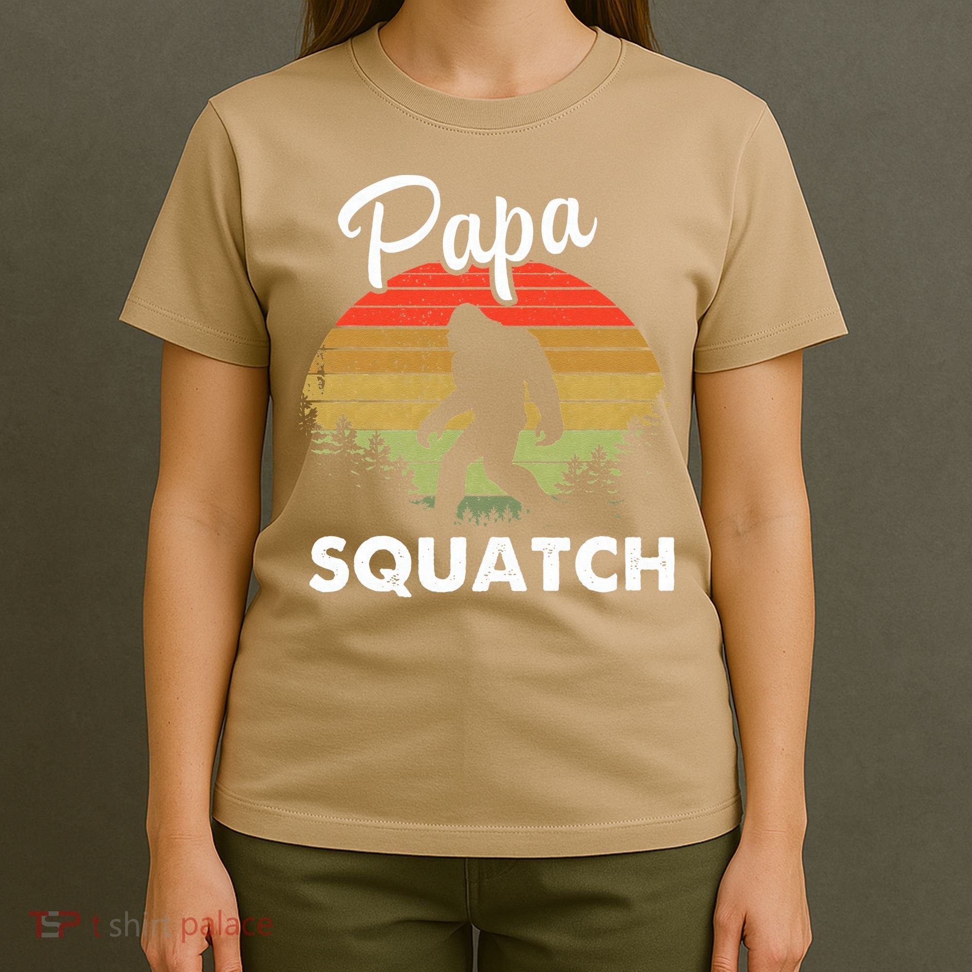 Papa Squatch Funny Bigfoot Camping Hiking Outdoor Father Day T-Shirt