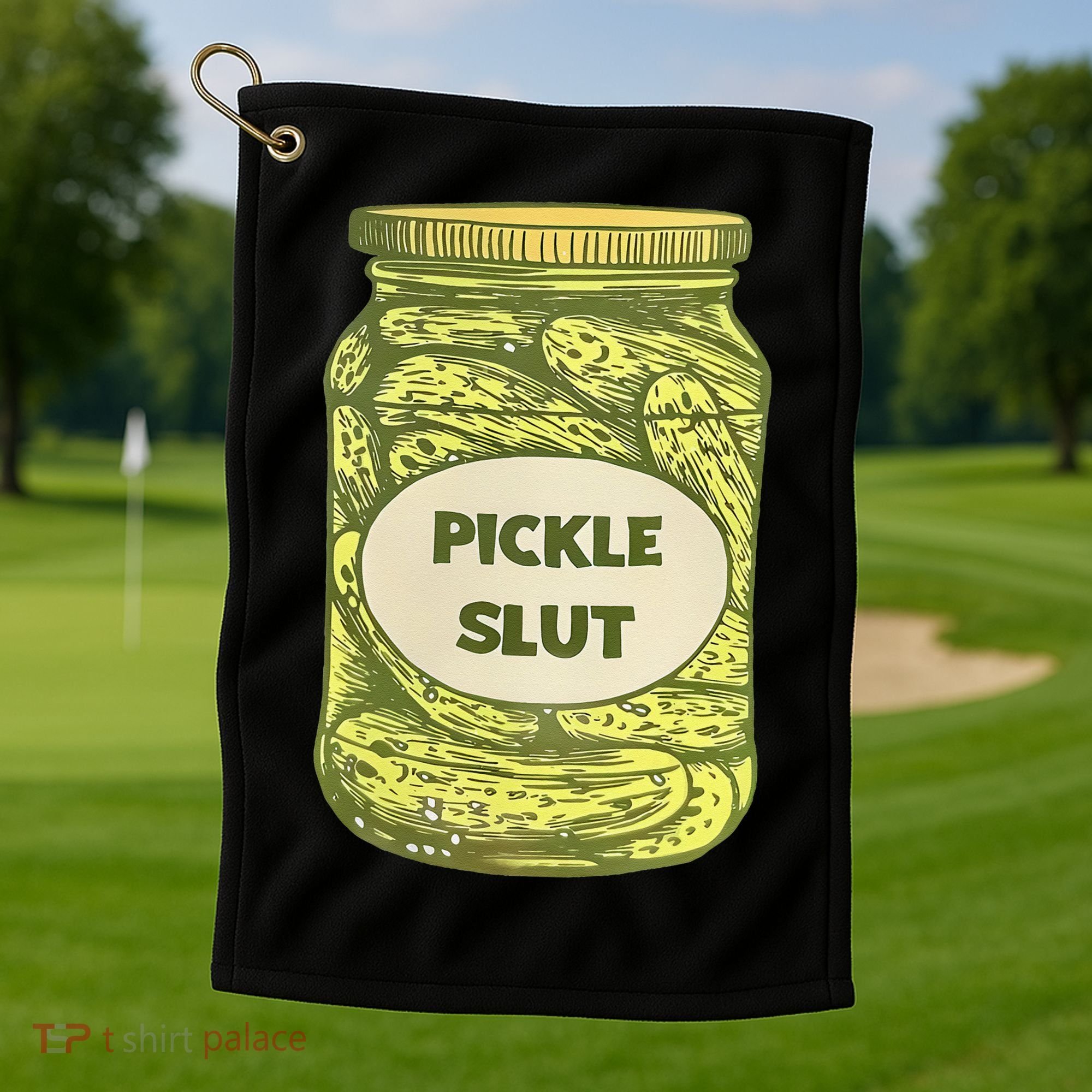 pickle slut funny canned pickles Golf Towel