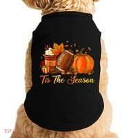 Pumpkin Spice Football Tis The Season Fall Thanksgiving Doggie Tank thumb 0