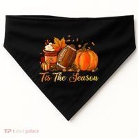 Pumpkin Spice Football Tis The Season Fall Thanksgiving USA-Made Doggie Bandana thumb 0