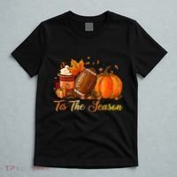 Pumpkin Spice Football Tis The Season Fall Thanksgiving T-Shirt thumb 5