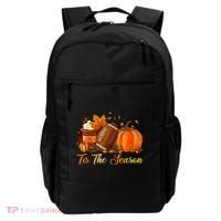 Pumpkin Spice Football Tis The Season Fall Thanksgiving Backpack thumb 0