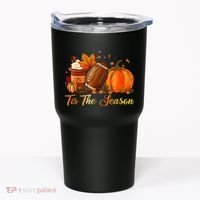 Pumpkin Spice Football Tis The Season Fall Thanksgiving Tumbler thumb 0
