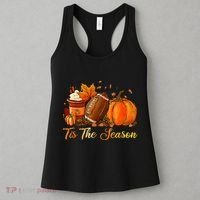 Pumpkin Spice Football Tis The Season Fall Thanksgiving Women's Tank Top thumb 3