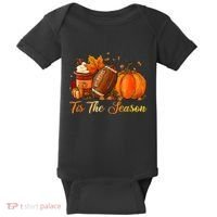 Pumpkin Spice Football Tis The Season Fall Thanksgiving Baby Bodysuit thumb 0