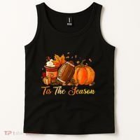 Pumpkin Spice Football Tis The Season Fall Thanksgiving Tank Top thumb 2