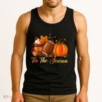 Pumpkin Spice Football Tis The Season Fall Thanksgiving Tank Top thumb 3