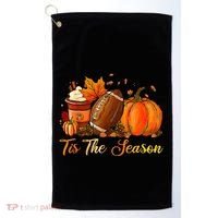 Pumpkin Spice Football Tis The Season Fall Thanksgiving Golf Towel thumb 0