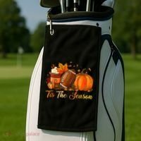 Pumpkin Spice Football Tis The Season Fall Thanksgiving Golf Towel thumb 2