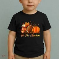 Pumpkin Spice Football Tis The Season Fall Thanksgiving Toddler T-Shirt thumb 2