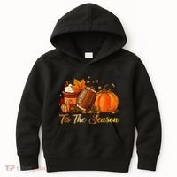 Pumpkin Spice Football Tis The Season Fall Thanksgiving Kids Hoodie thumb 0