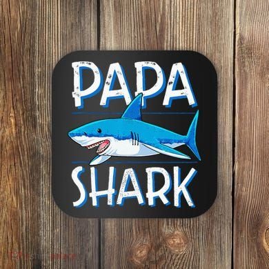 Papa Shark Family Matching Dad Daddy Jawsome Coaster