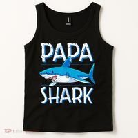 Papa Shark Family Matching Dad Daddy Jawsome Tank Top thumb 2