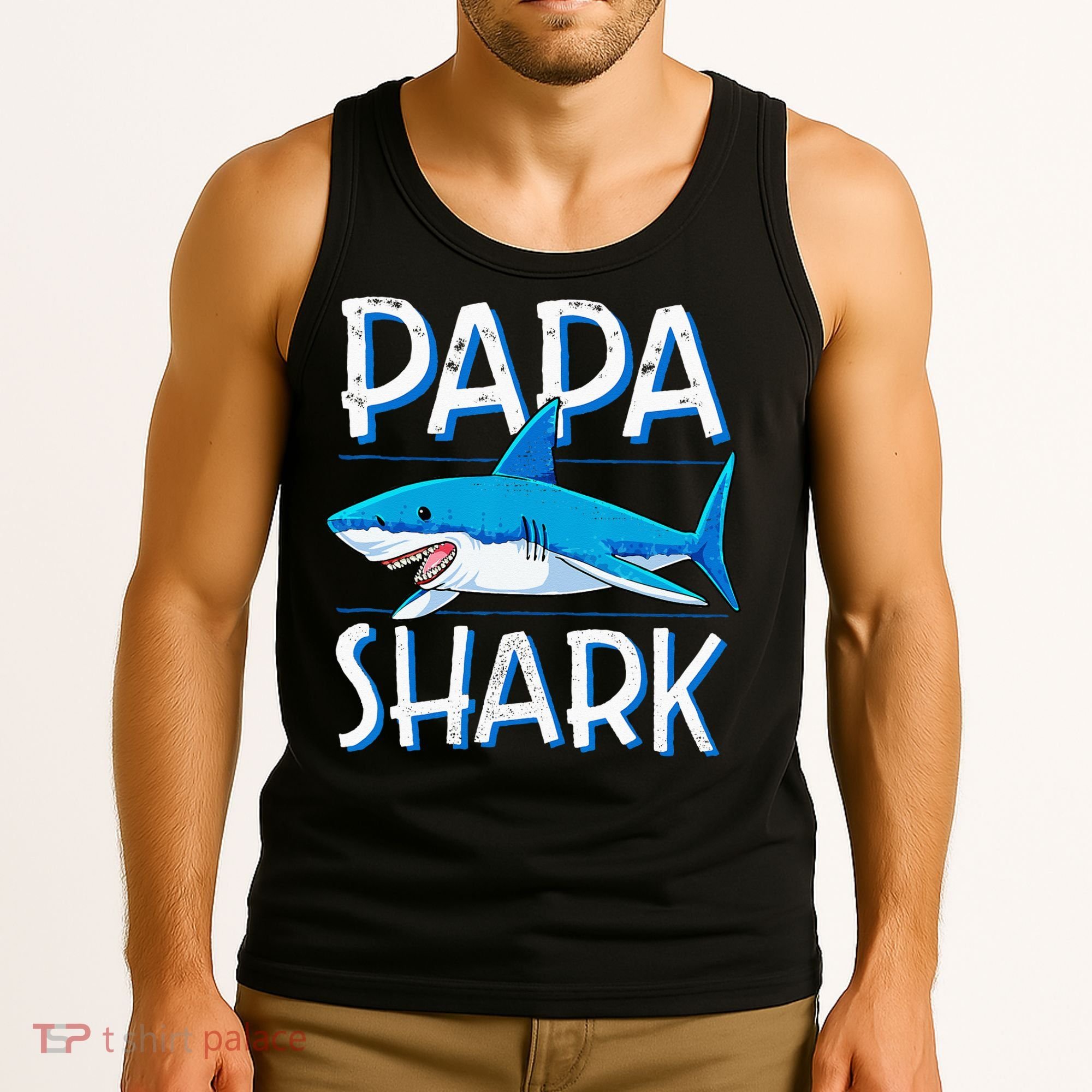 Papa Shark Family Matching Dad Daddy Jawsome Tank Top