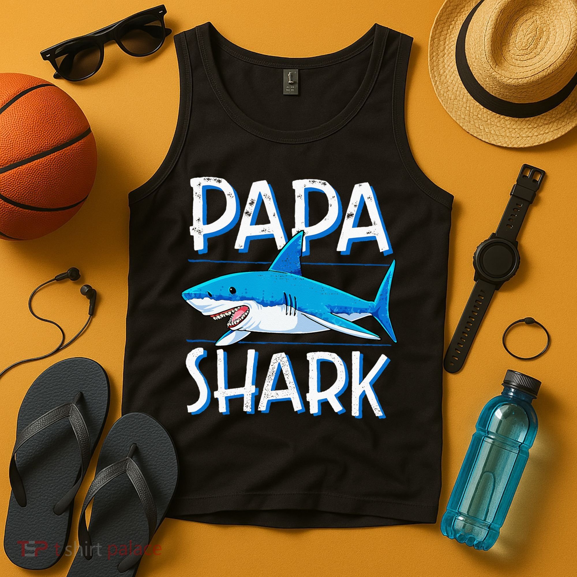 Papa Shark Family Matching Dad Daddy Jawsome Tank Top