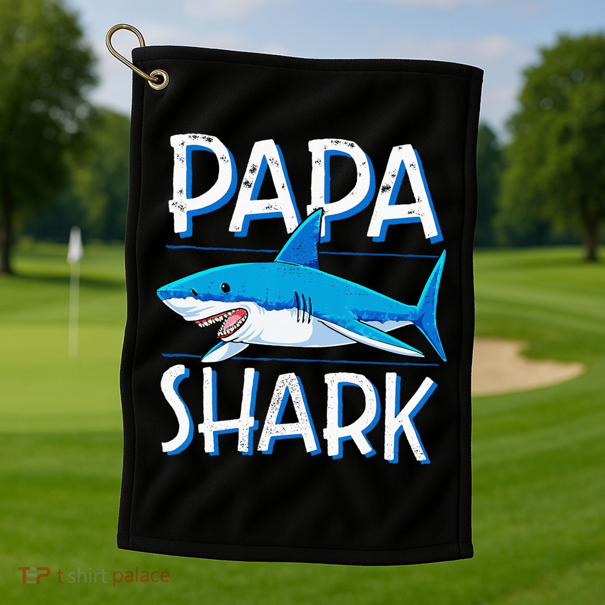 Papa Shark Family Matching Dad Daddy Jawsome Golf Towel