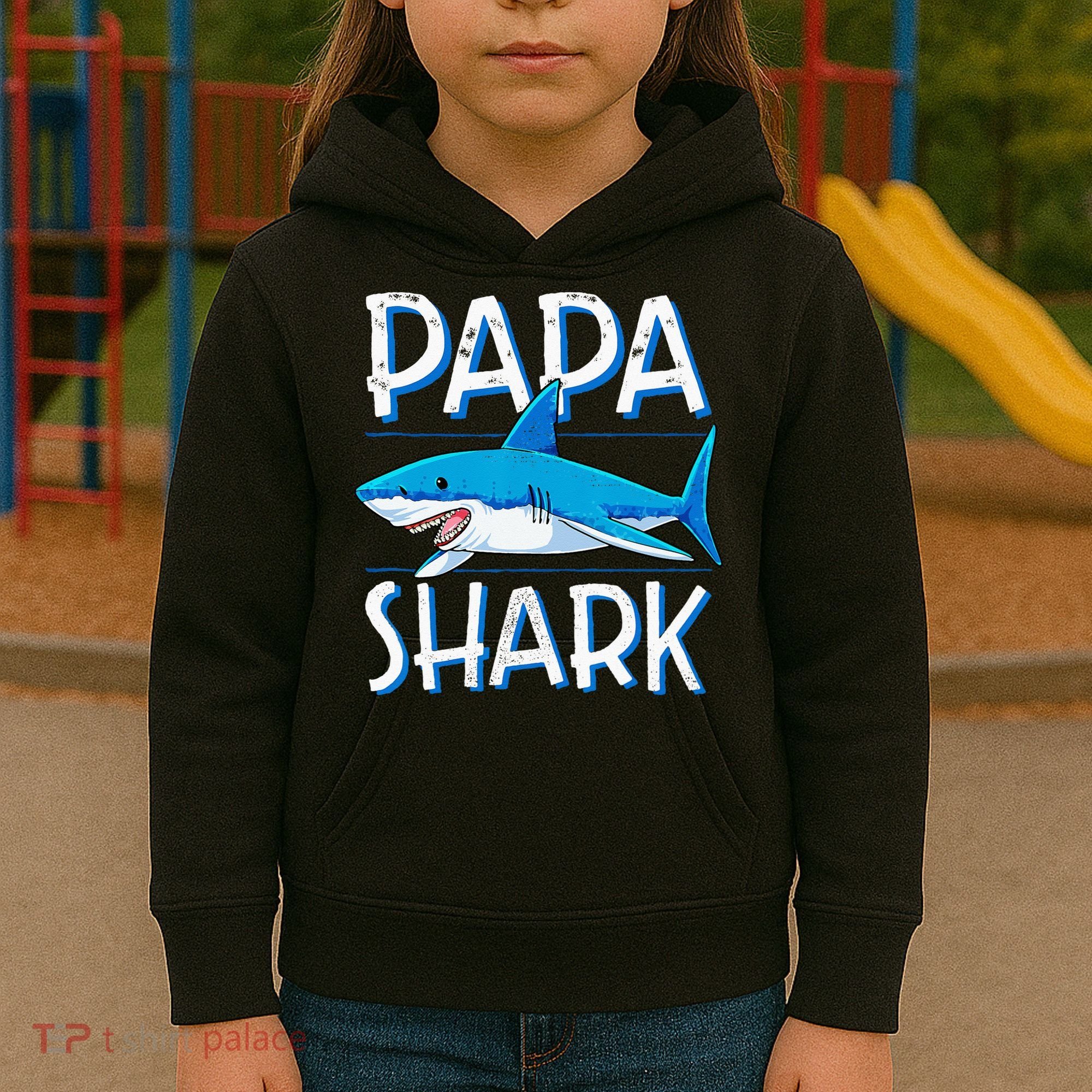 Papa Shark Family Matching Dad Daddy Jawsome Kids Hoodie