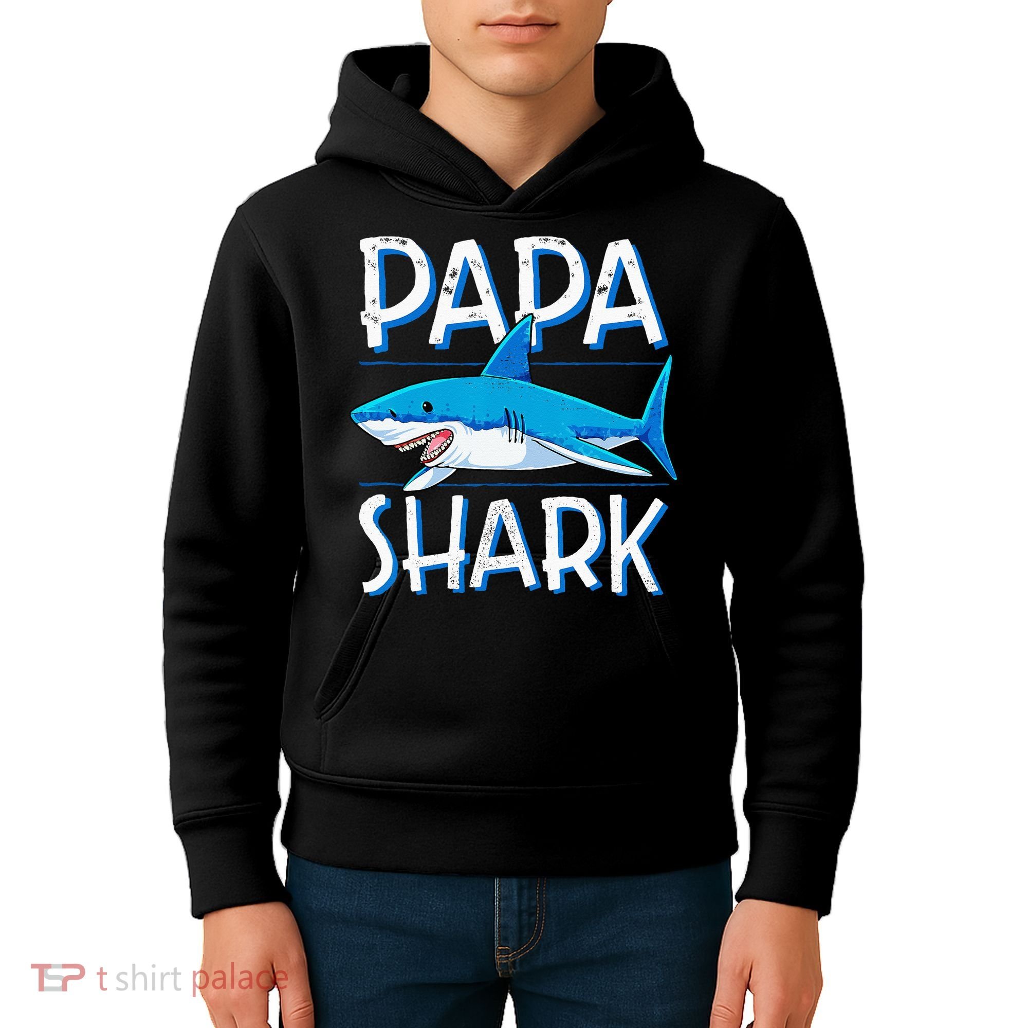 Papa Shark Family Matching Dad Daddy Jawsome Kids Hoodie
