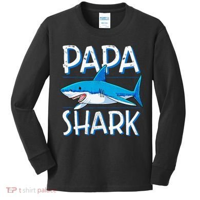 Papa Shark Family Matching Dad Daddy Jawsome Kids Long Sleeve Shirt