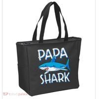 Papa Shark Family Matching Dad Daddy Jawsome Tote Bag thumb 2