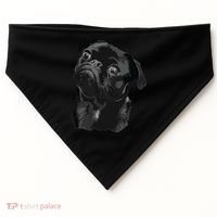 Pug Shirts For Dog Mom Dad Funny Cute Black Pug USA-Made Doggie Bandana thumb 0