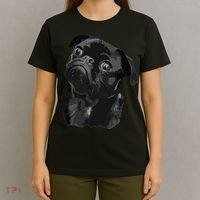 Pug Shirts For Dog Mom Dad Funny Cute Black Pug T-Shirt thumb 4