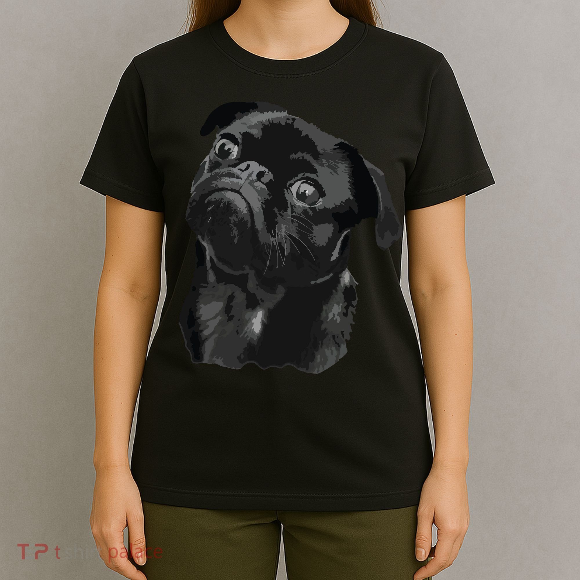 Pug Shirts For Dog Mom Dad Funny Cute Black Pug T-Shirt