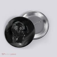 Pug Shirts For Dog Mom Dad Funny Cute Black Pug Button thumb 0