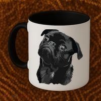 Pug Shirts For Dog Mom Dad Funny Cute Black Pug Coffee Mug thumb 2
