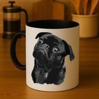 Pug Shirts For Dog Mom Dad Funny Cute Black Pug Coffee Mug thumb 4