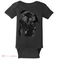 Pug Shirts For Dog Mom Dad Funny Cute Black Pug Baby Bodysuit thumb 0