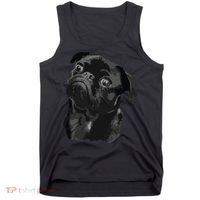 Pug Shirts For Dog Mom Dad Funny Cute Black Pug Tank Top thumb 0
