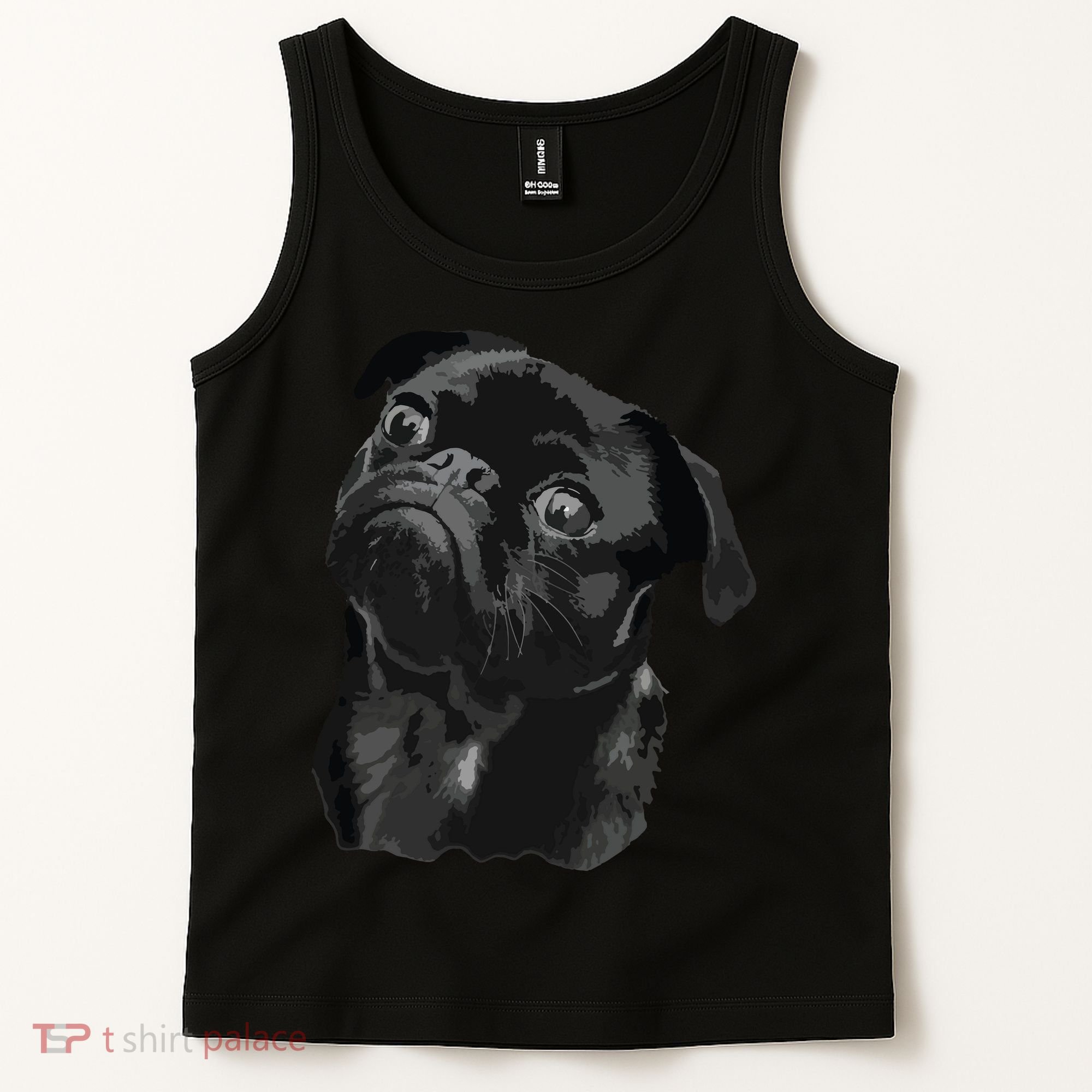 Pug Shirts For Dog Mom Dad Funny Cute Black Pug Tank Top